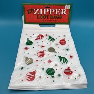 Vintage Christmas Treat Gift Bags 12 Plastic New Old Stock Baking Candy Stocking